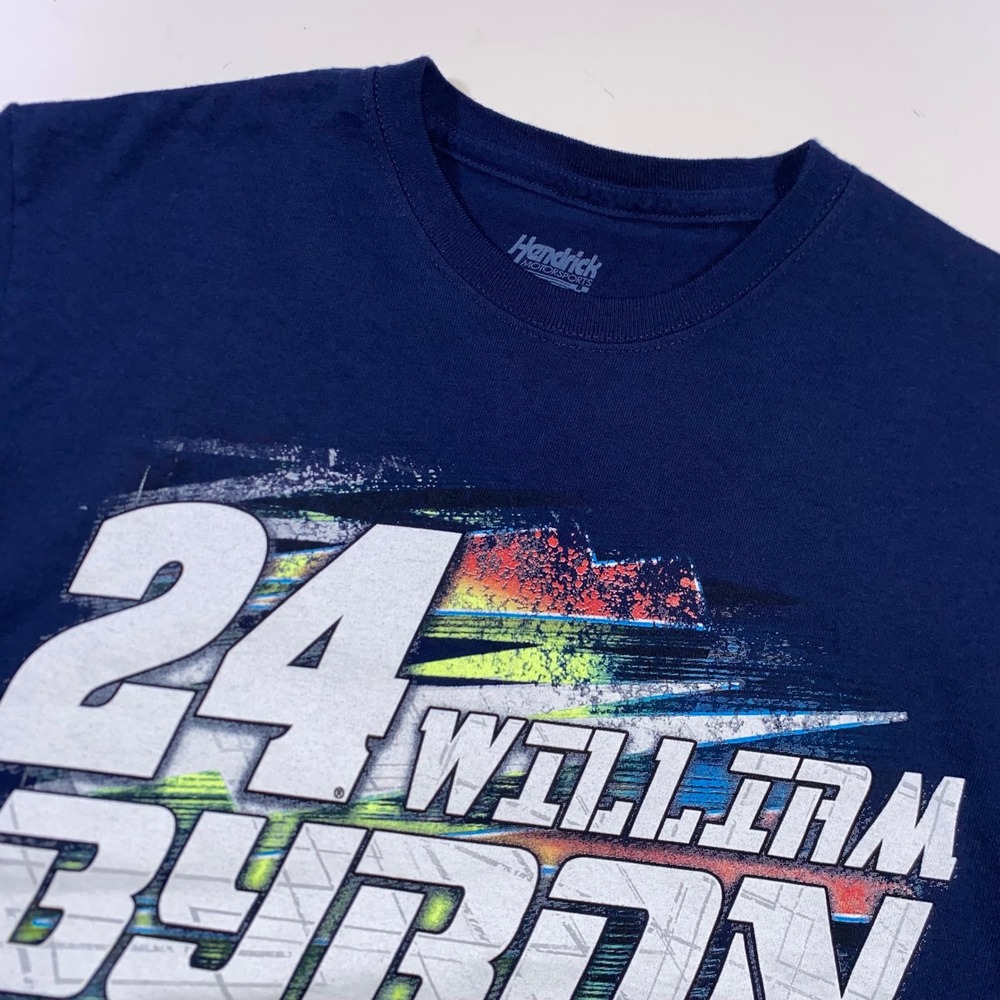 Hendrick Motorsports William Byron 24 NASCAR Racing Graphic Tee Navy Mens Medium